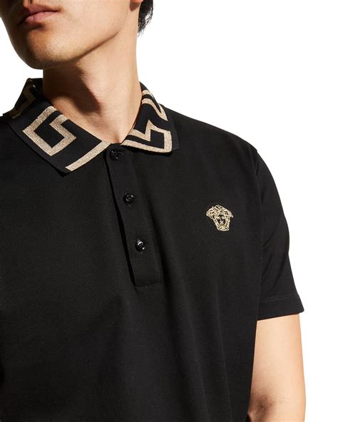 versace mens polo sale|versace greca collar polo shirt.